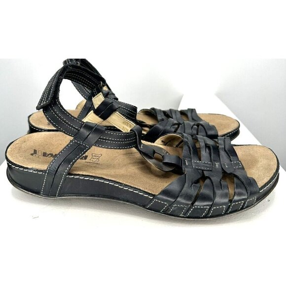 Romika Leather Sandals Slingback Summer Strappy Shoes Black Women Sz 40 US 9/9.5 - Picture 7 of 14